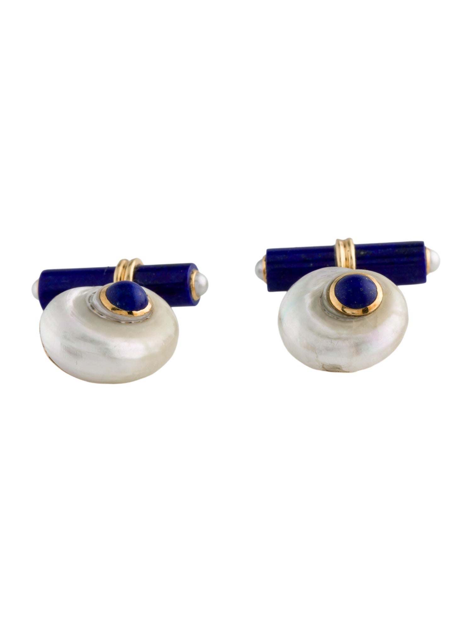 Trianon 18K Pearl, Shell & Lapis Lazuli Cufflinks