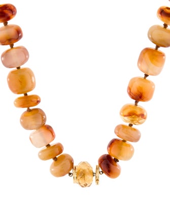 Trianon 18K Agate & Citrine Bead Strand Necklace