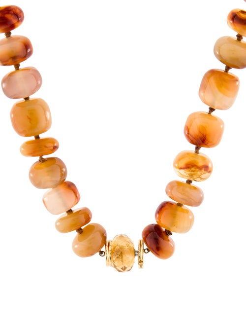 Trianon 18K Agate & Citrine Bead Strand Necklace