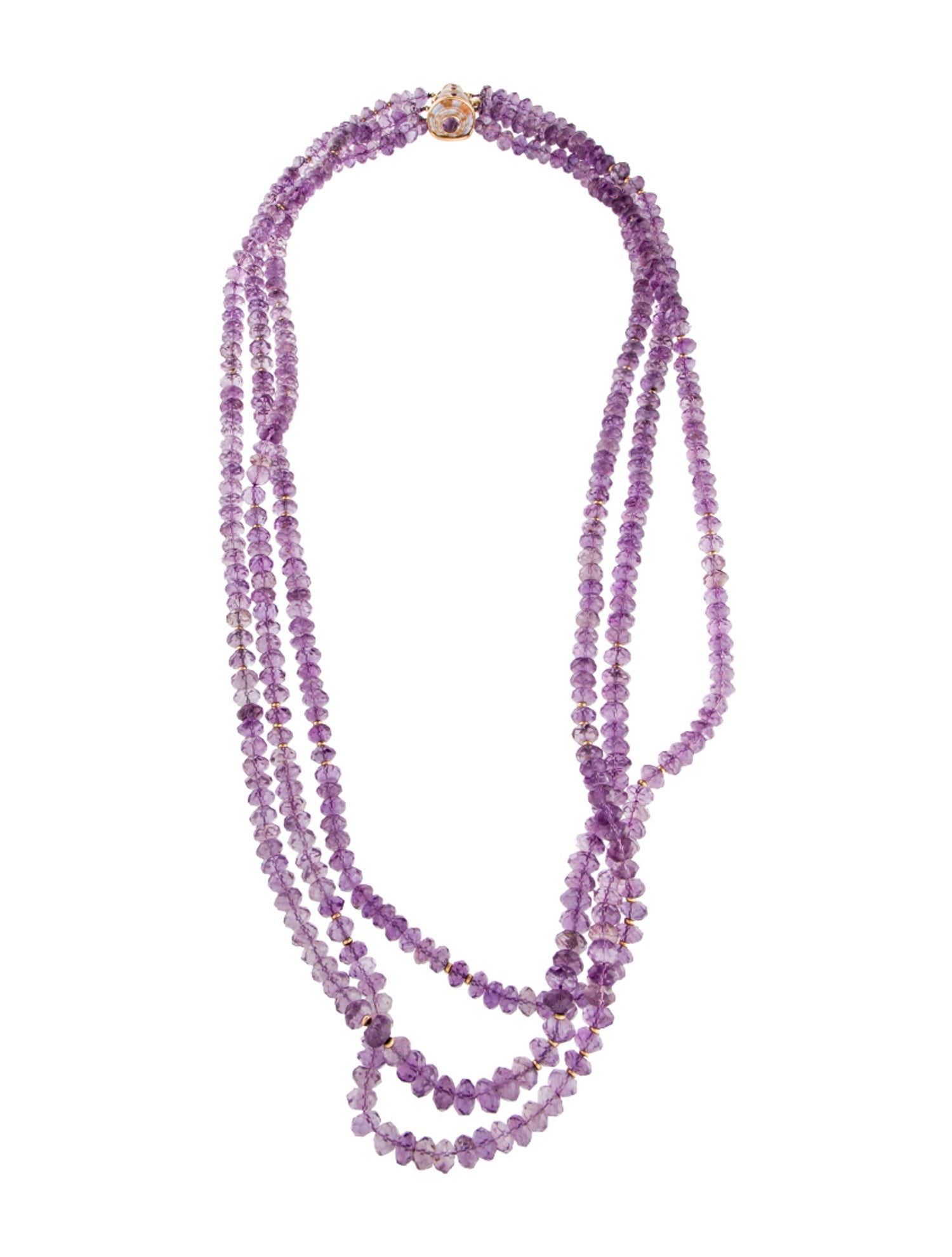 Trianon 18K Amethyst & Shell Multistrand Necklace