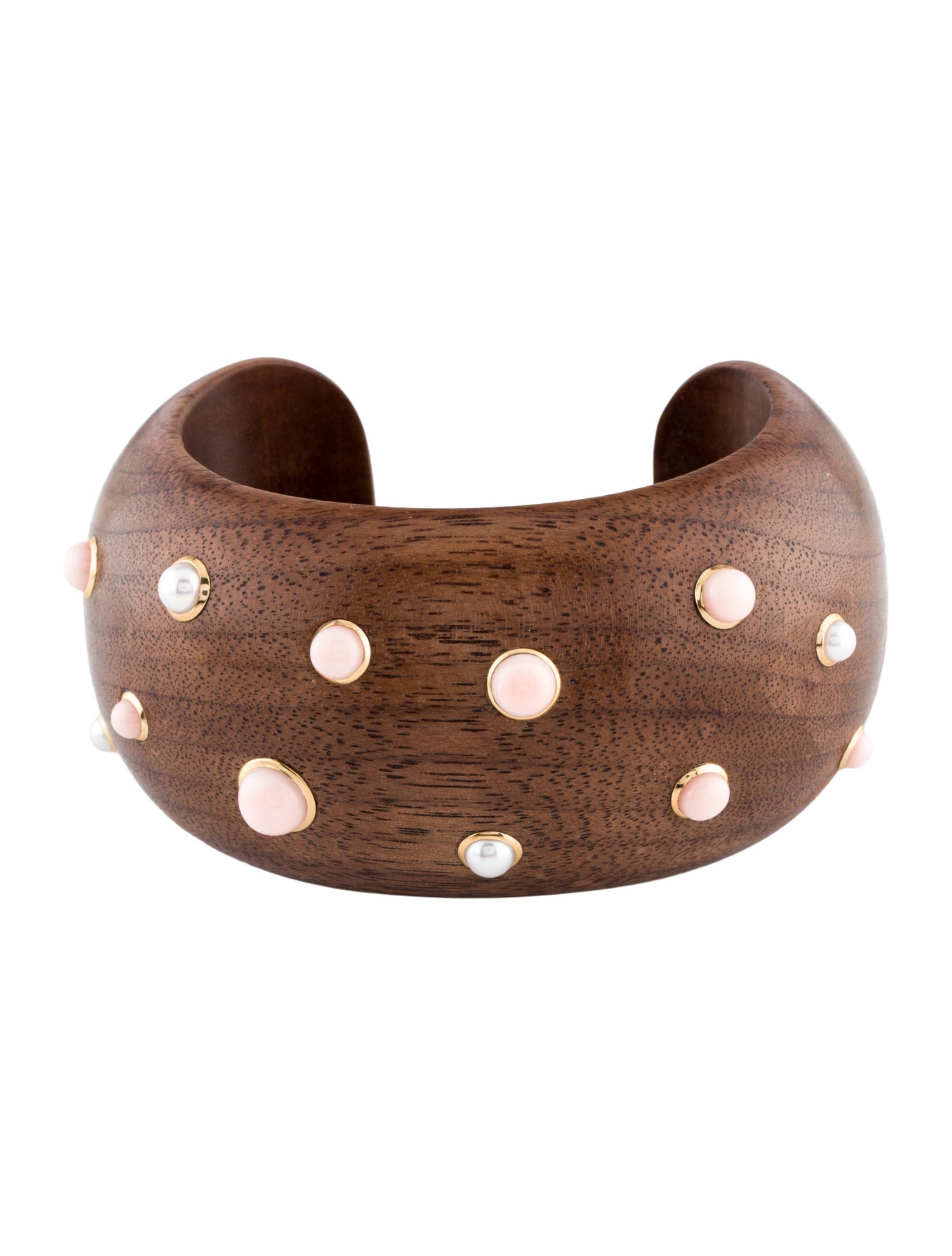 Trianon 18K Pearl & Coral Wood Cuff Bracelet