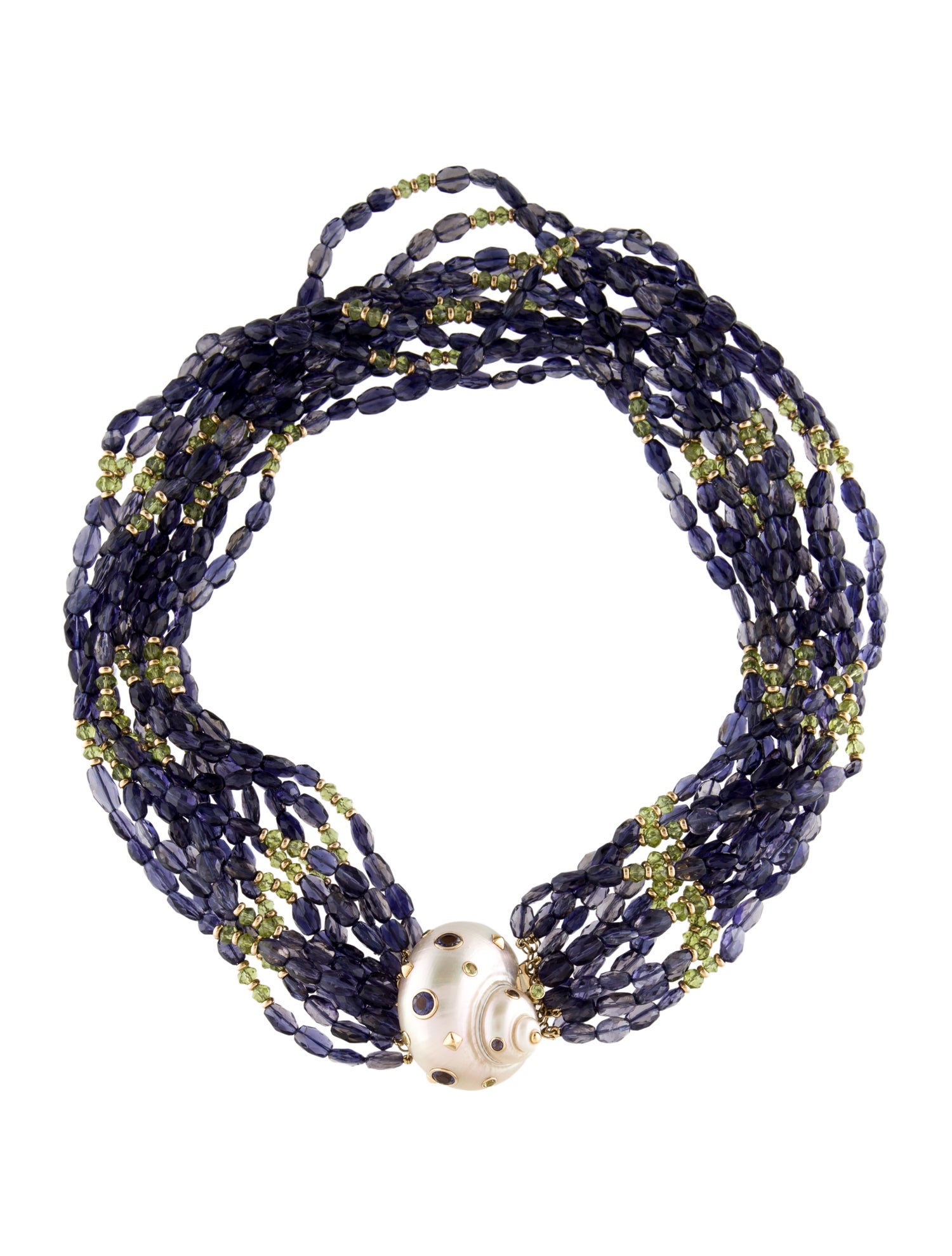 Trianon 14K Shell, Iolite & Peridot Multistrand Necklace