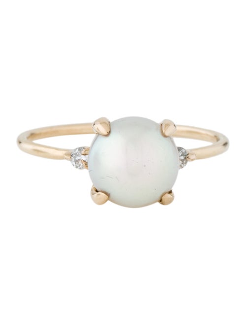 The RealReal x Catbird 14K Pearl & Diamond Odette the Swan Ring