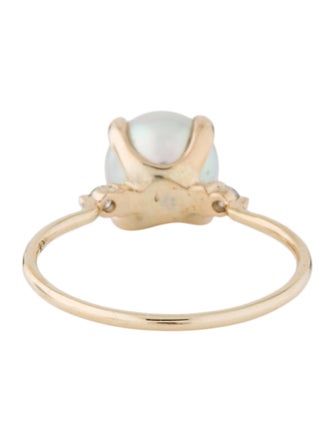 The RealReal x Catbird 14K Pearl & Diamond Odette the Swan Ring