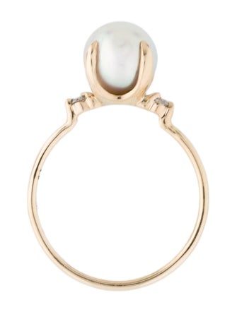 The RealReal x Catbird 14K Pearl & Diamond Odette the Swan Ring