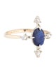 The RealReal x Catbird 14K Sapphire & Diamond Moon Flower Ring