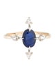 The RealReal x Catbird 14K Sapphire & Diamond Moon Flower Ring