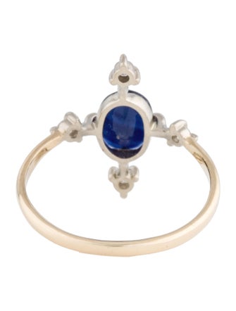 The RealReal x Catbird 14K Sapphire & Diamond Moon Flower Ring
