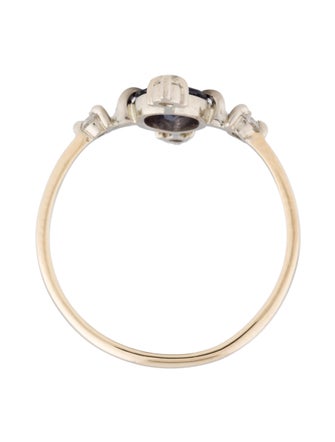 The RealReal x Catbird 14K Sapphire & Diamond Moon Flower Ring