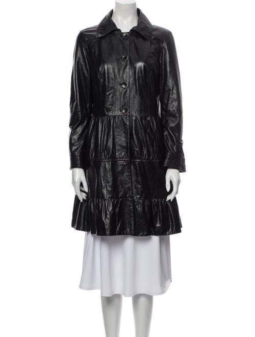Coat Leather Trench Coat Black