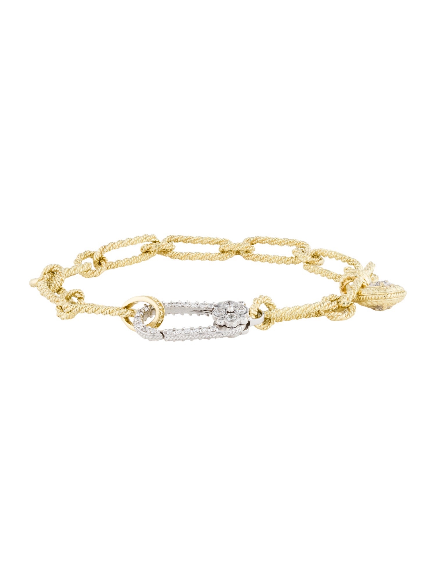 Stambolian 18K Diamond Clasp Link Bracelet