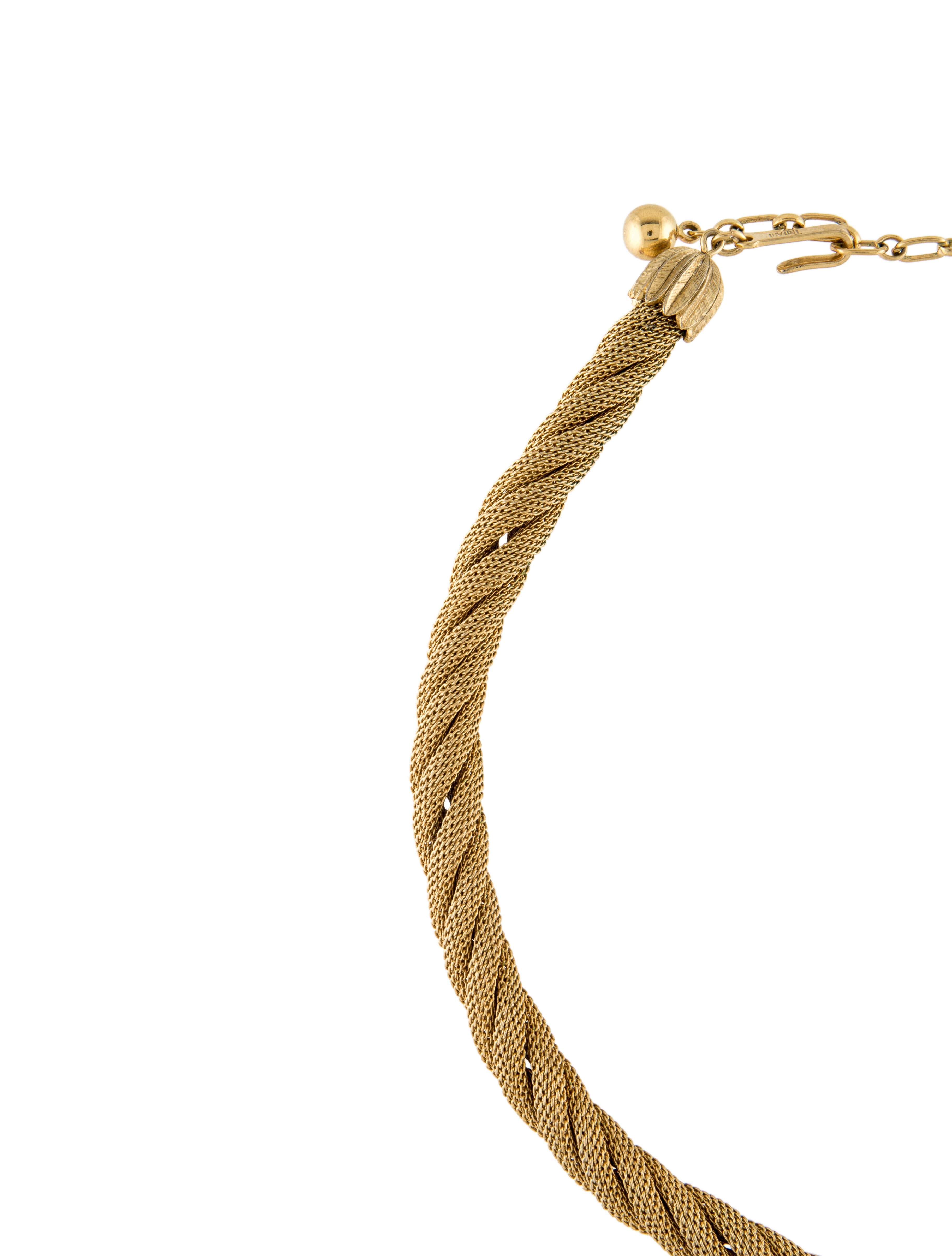 Trifari Twisted rope Choker Necklace GoldTone Metal Choker