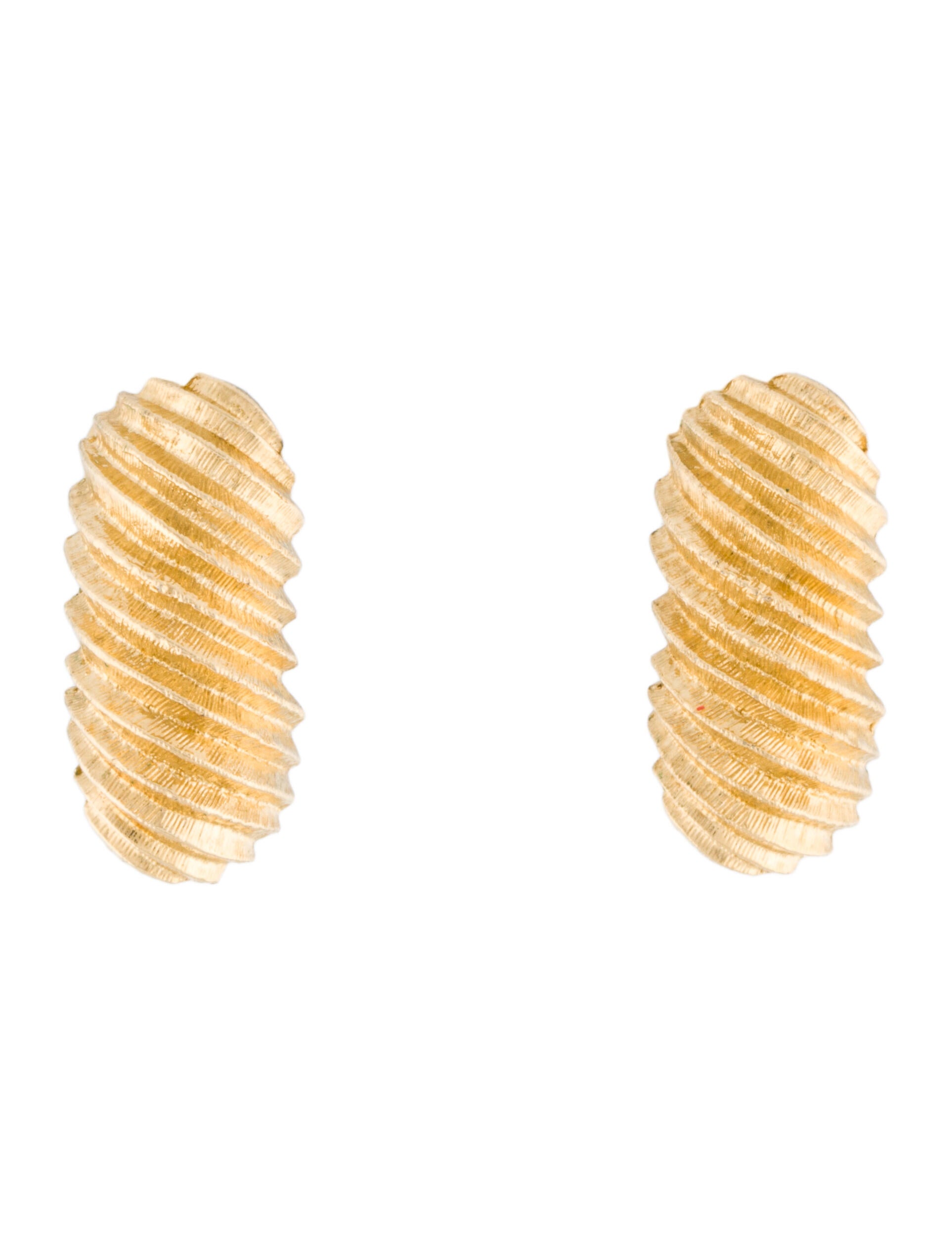 Trifari Textured Clip-On Earrings