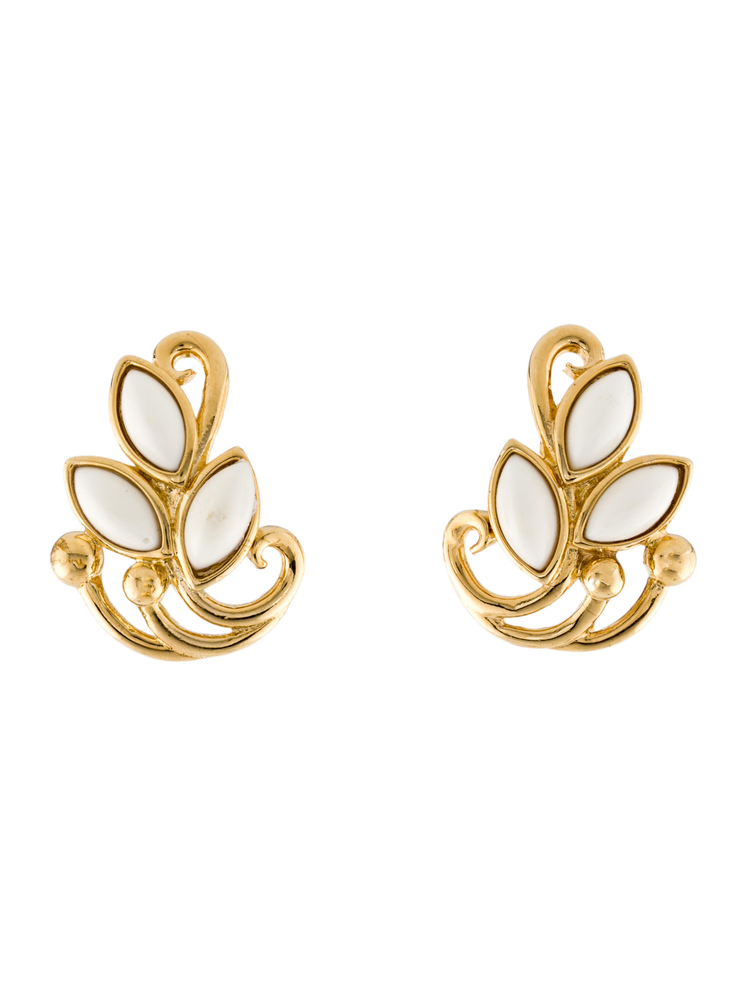 Christian Dior Vintage Curb Link ClipOn Earrings GoldPlated ClipOn