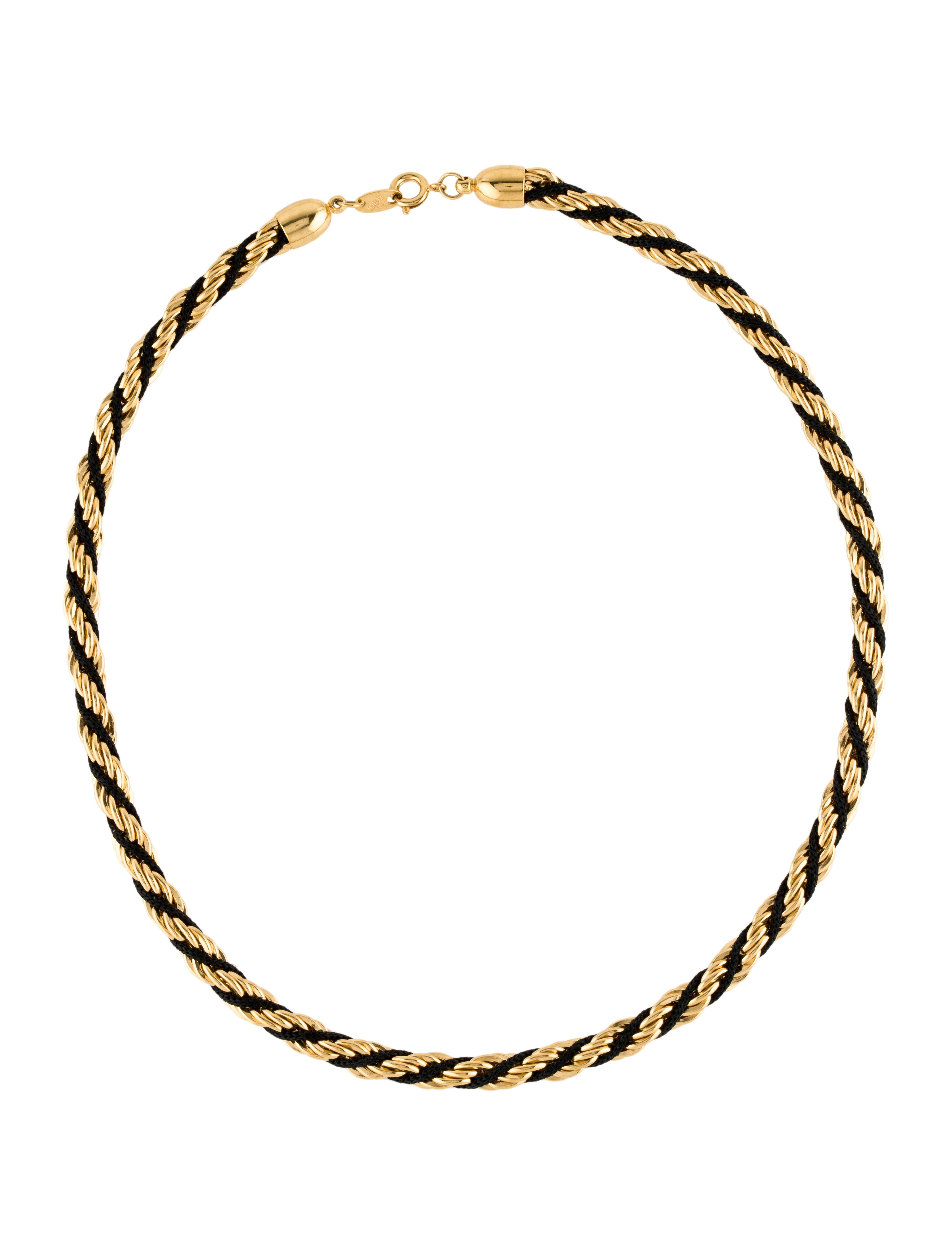 Trifari Vintage Cord Twisted Chain Necklace GoldTone Metal Chain