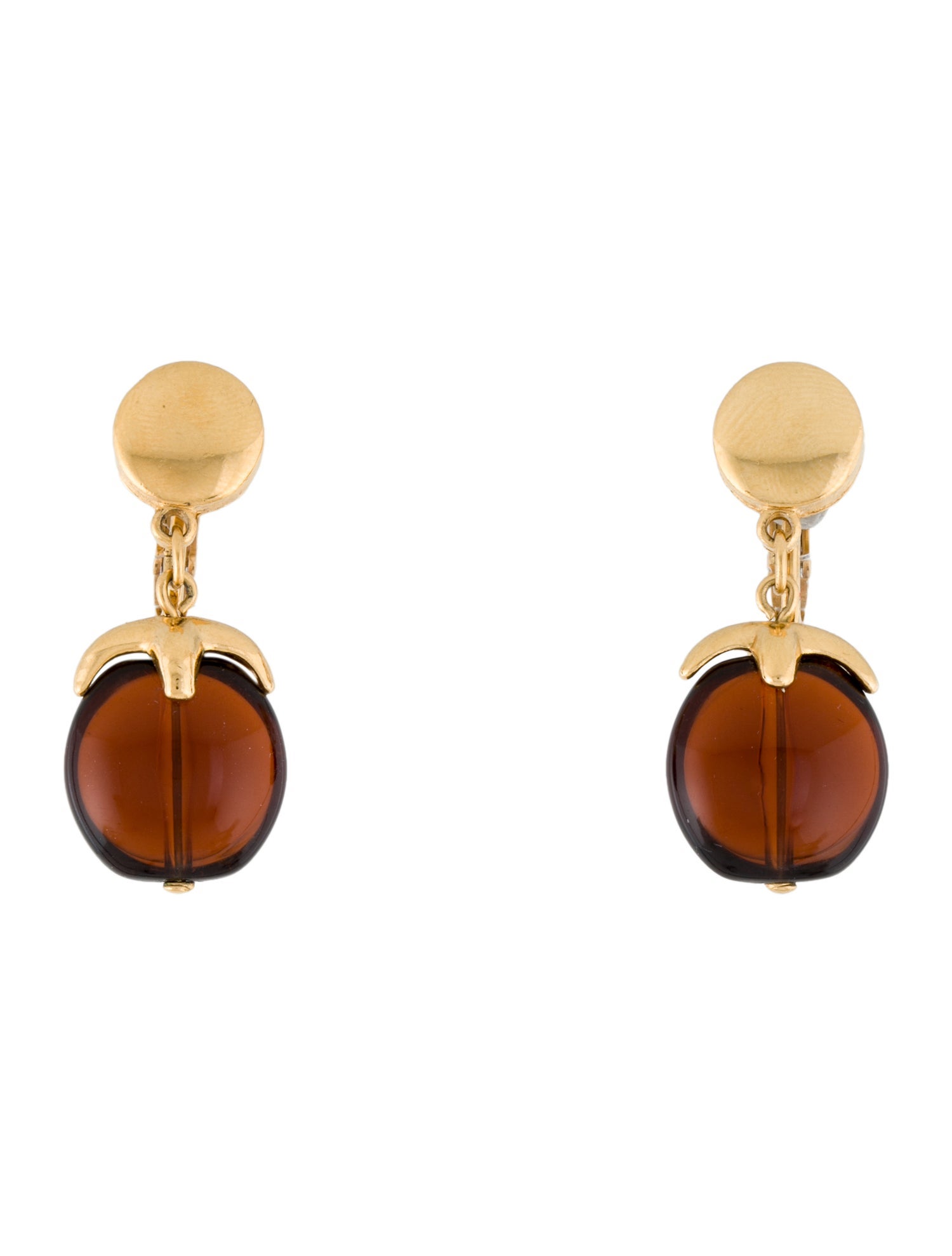 Trifari Resin Clip-On Drop Earrings