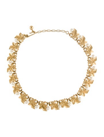 Trifari Collar Faux Pearl Necklace