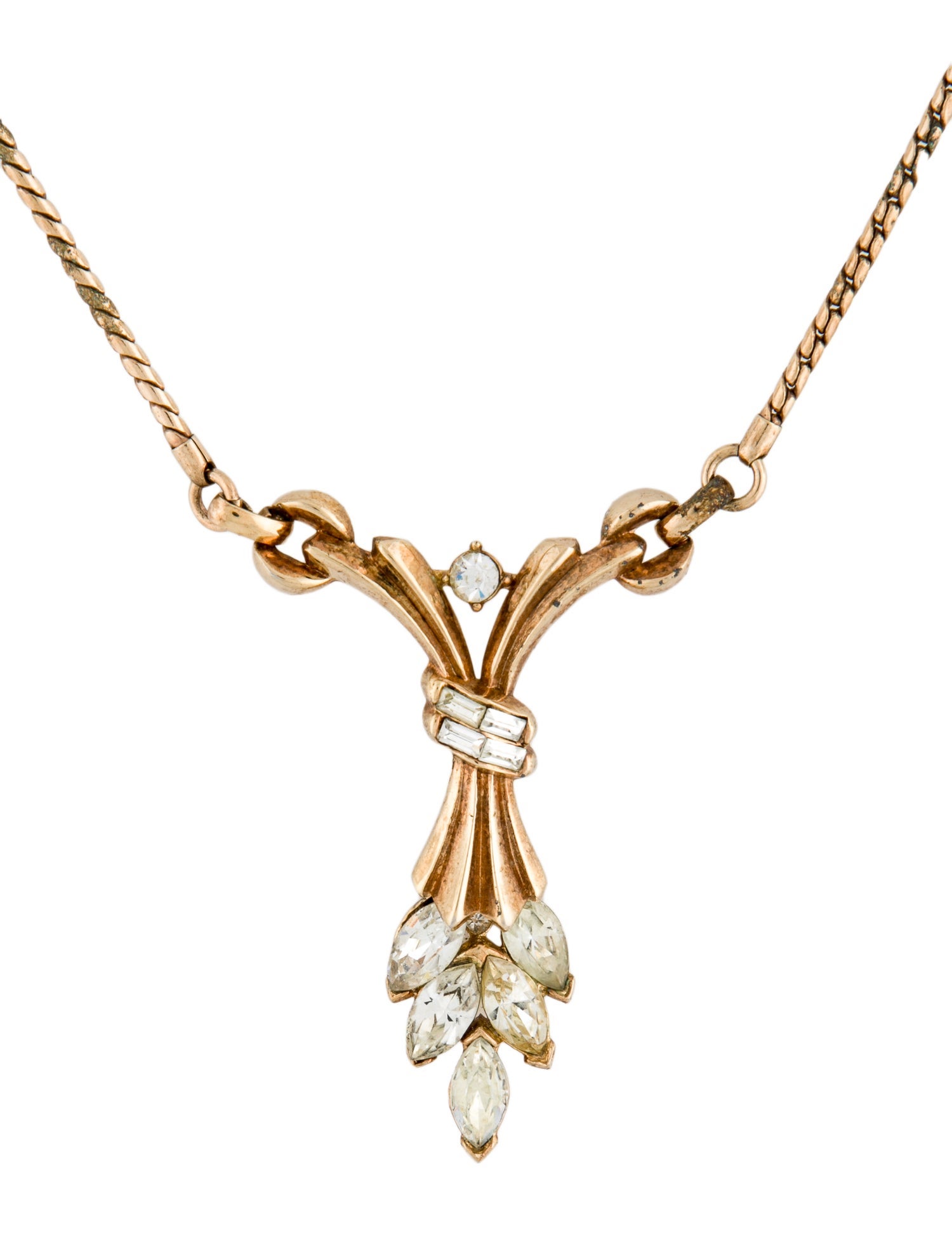 Trifari Crystal Pendant Necklace