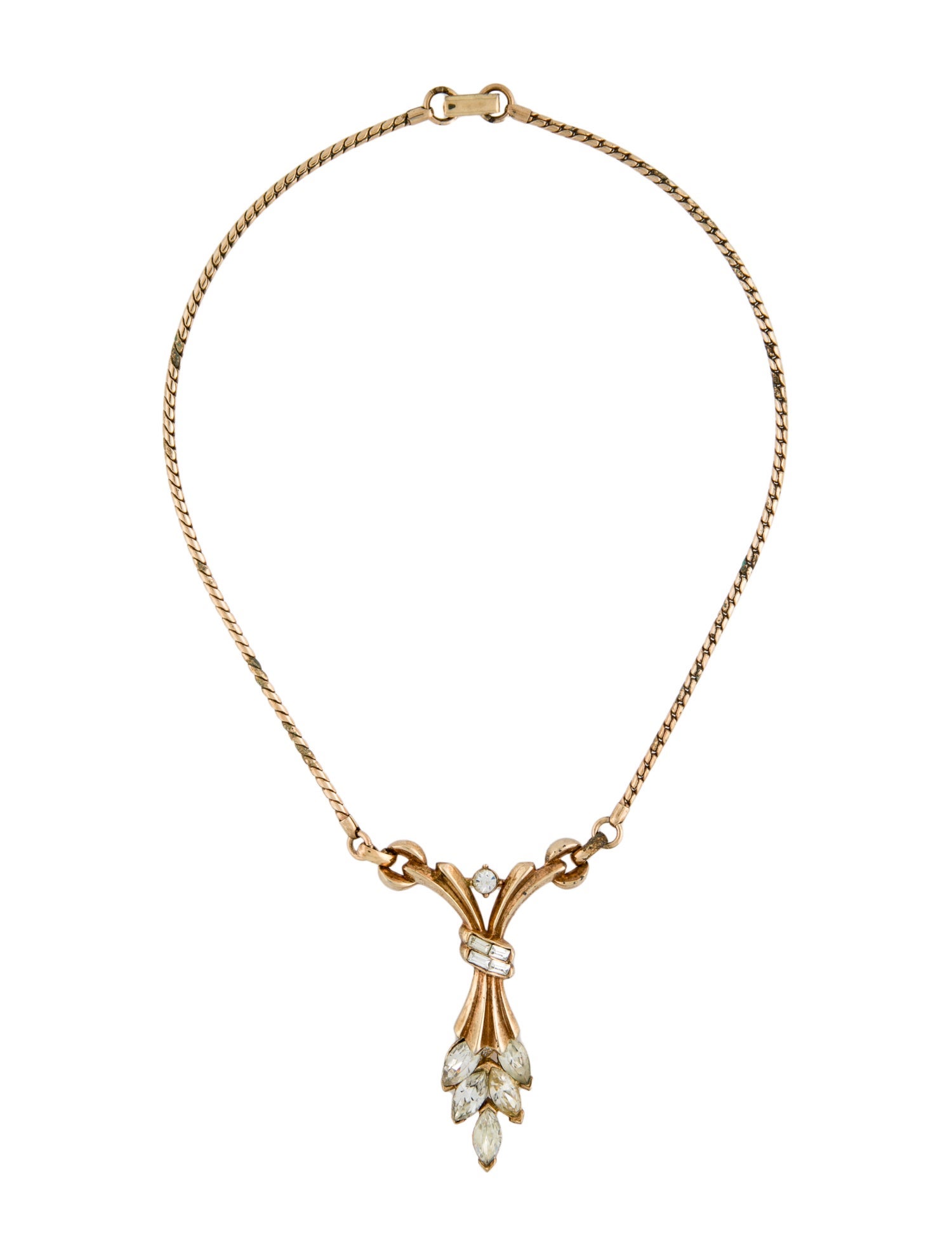 Trifari Crystal Pendant Necklace