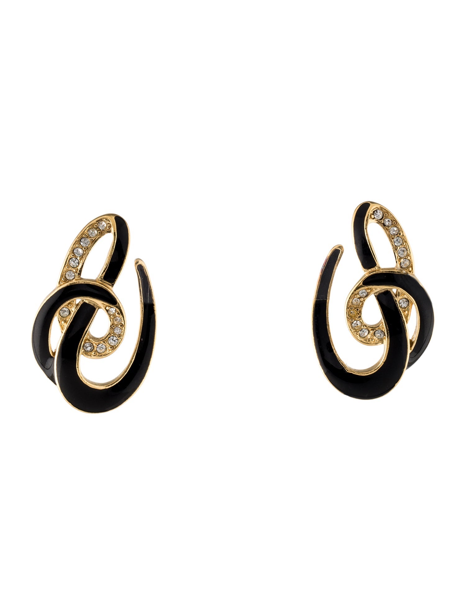 Trifari Crystal & Enamel Earrings