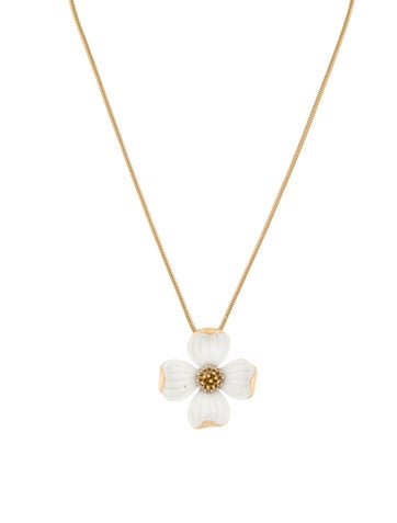 Trifari Pendant Necklace Enamel Flower