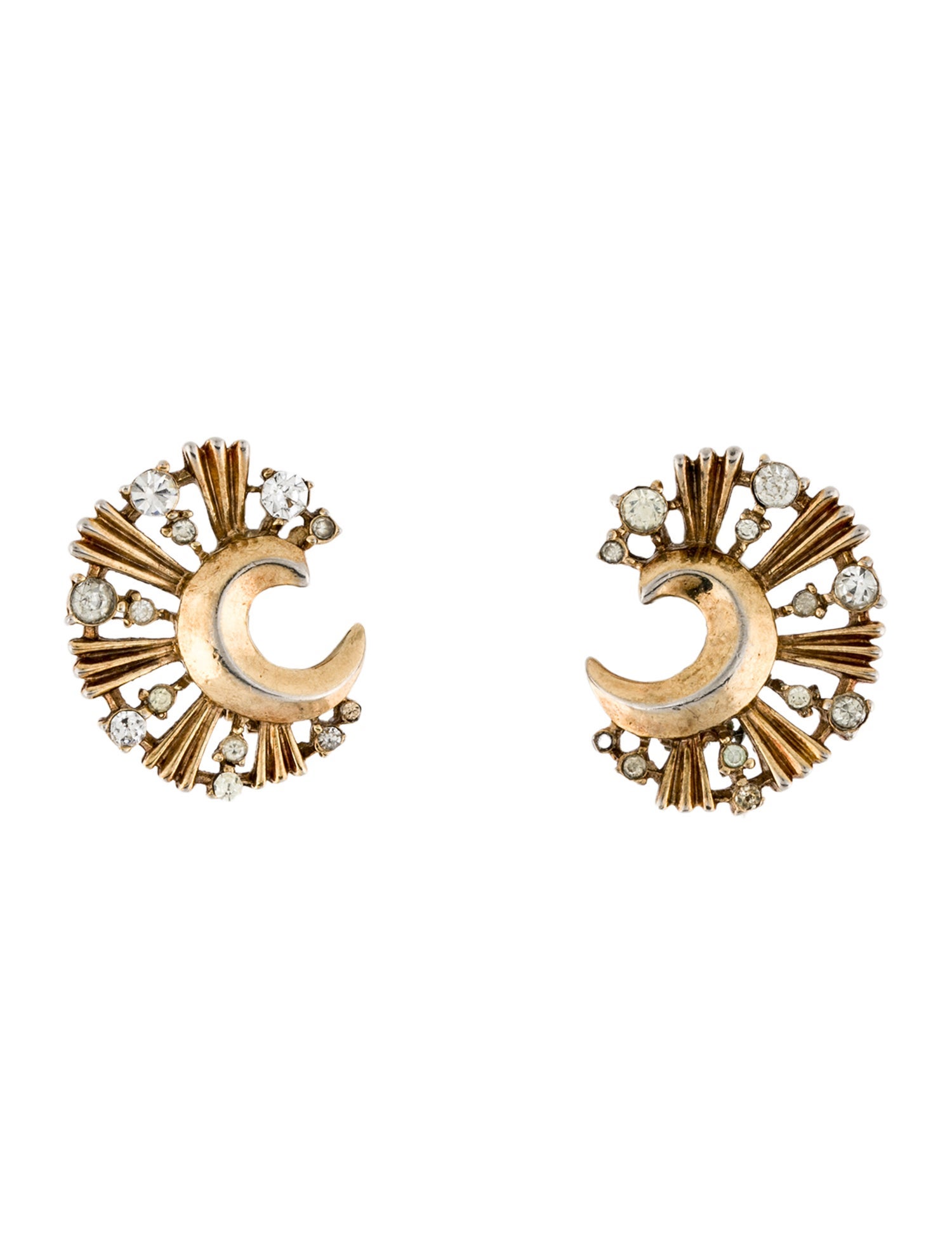 Trifari Crystal Swirl Clip-On Earrings