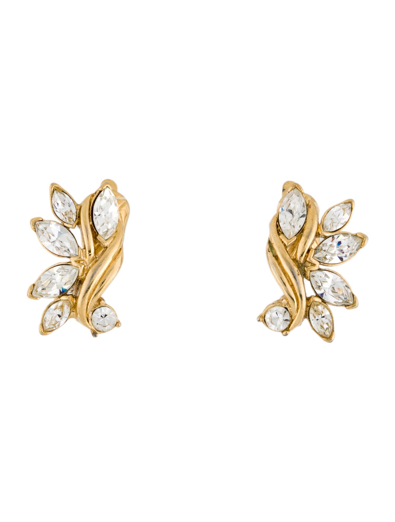 Trifari Crystal Lever Back Earrings