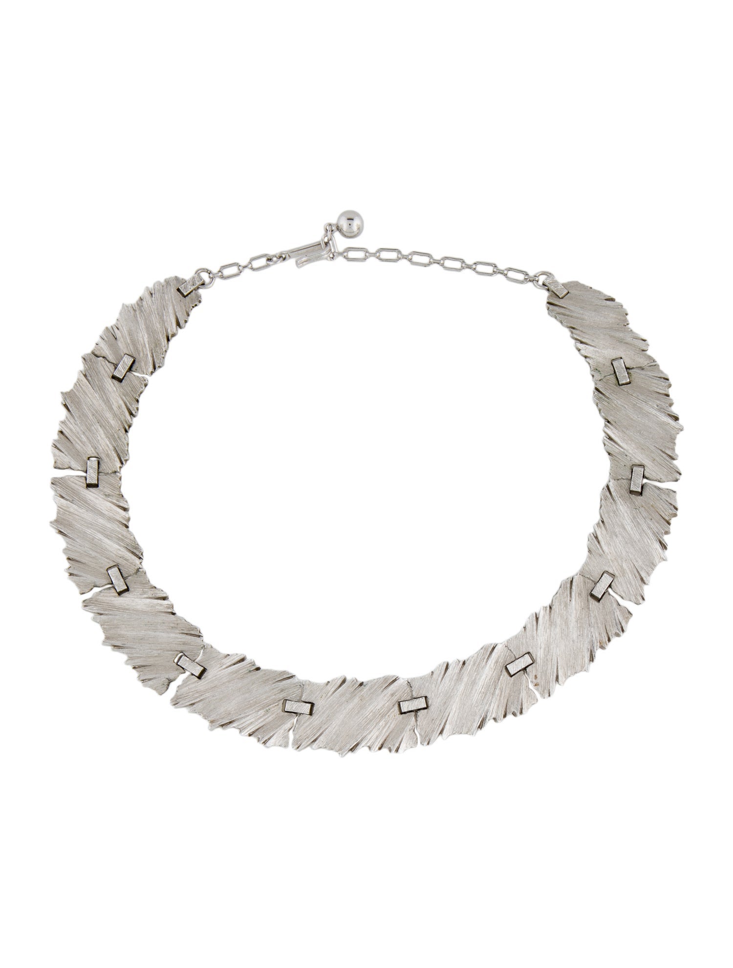 Trifari Vintage Textured Collar Toggle Necklace