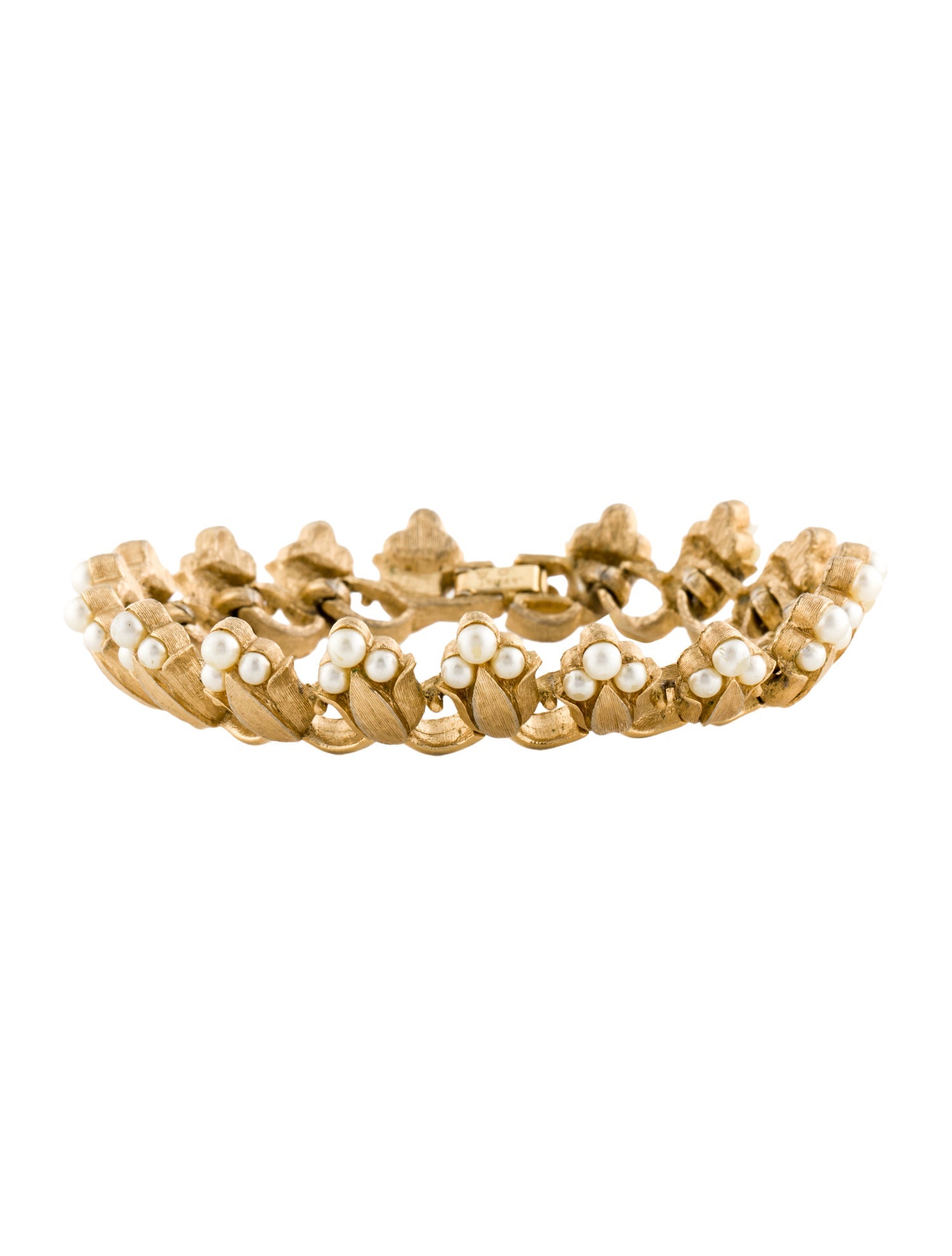 Trifari Vintage Faux Pearl Link Bracelet