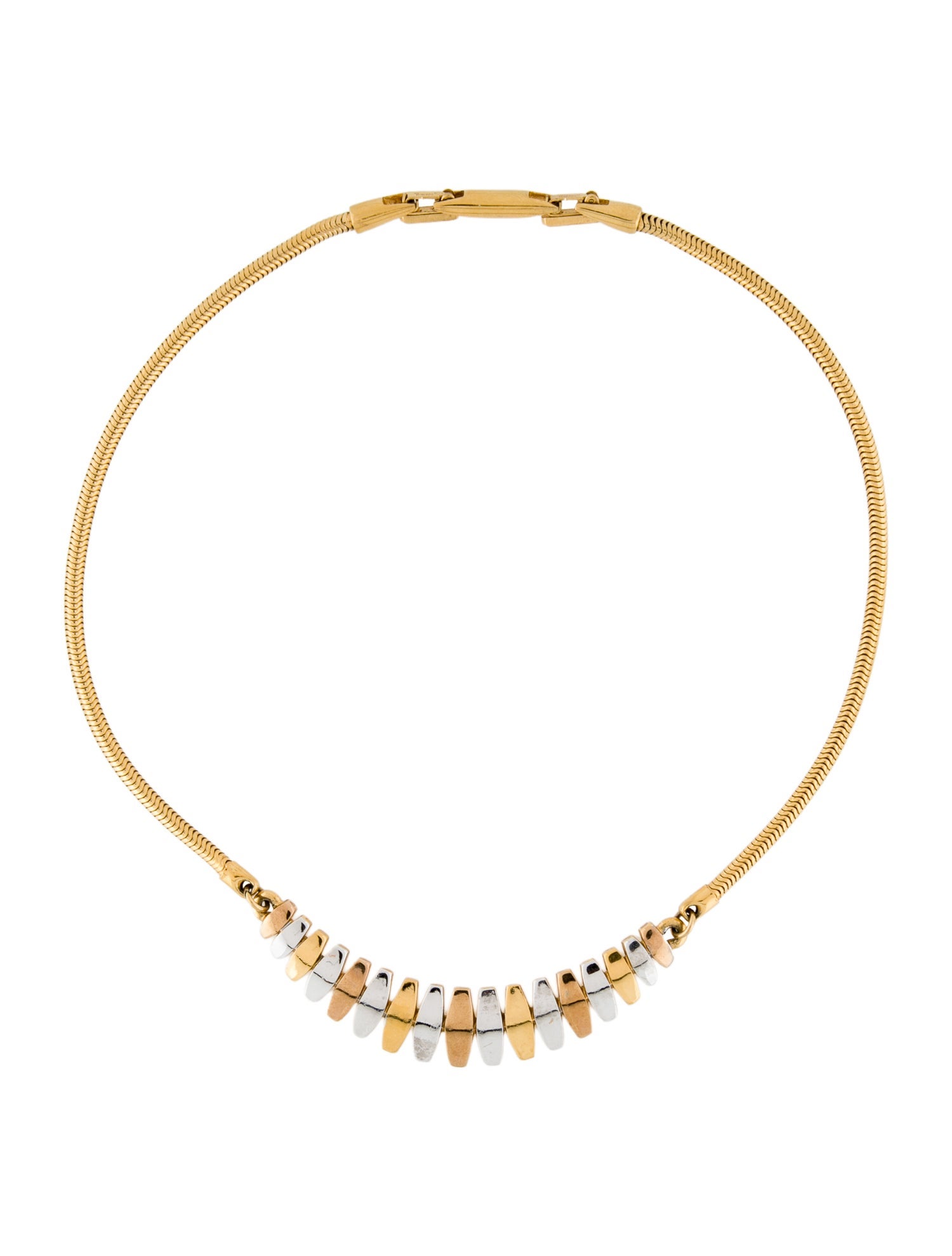 Trifari Tricolor Collar Necklace