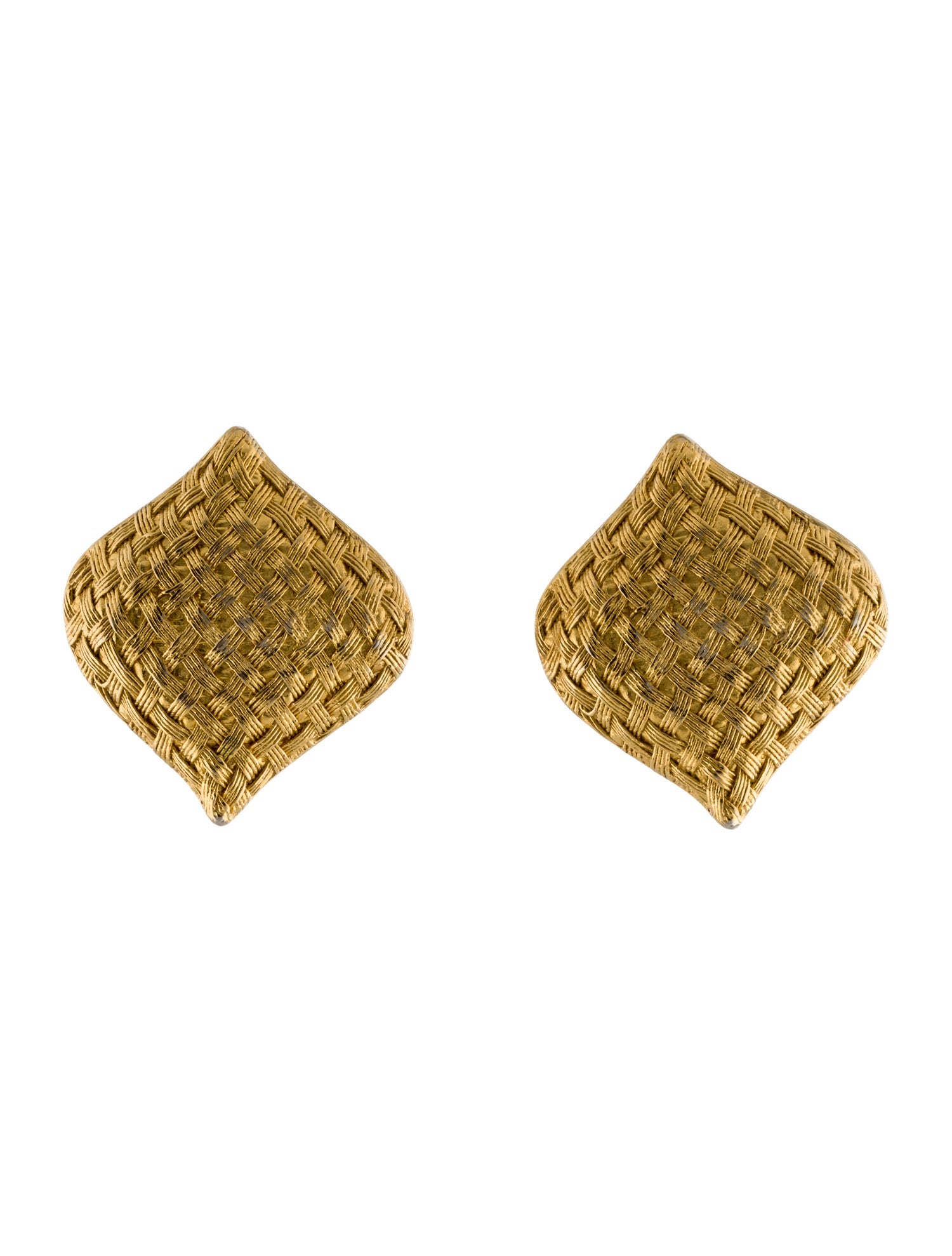 Trifari Basket Weave Clip-On Earrings