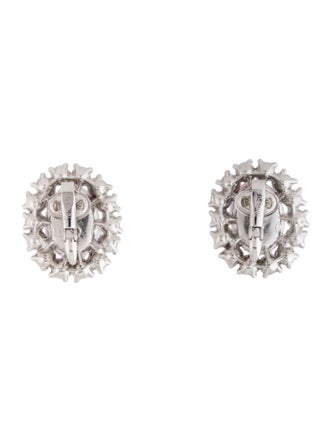 Trifari Crystal & Resin Clip-On Earrings