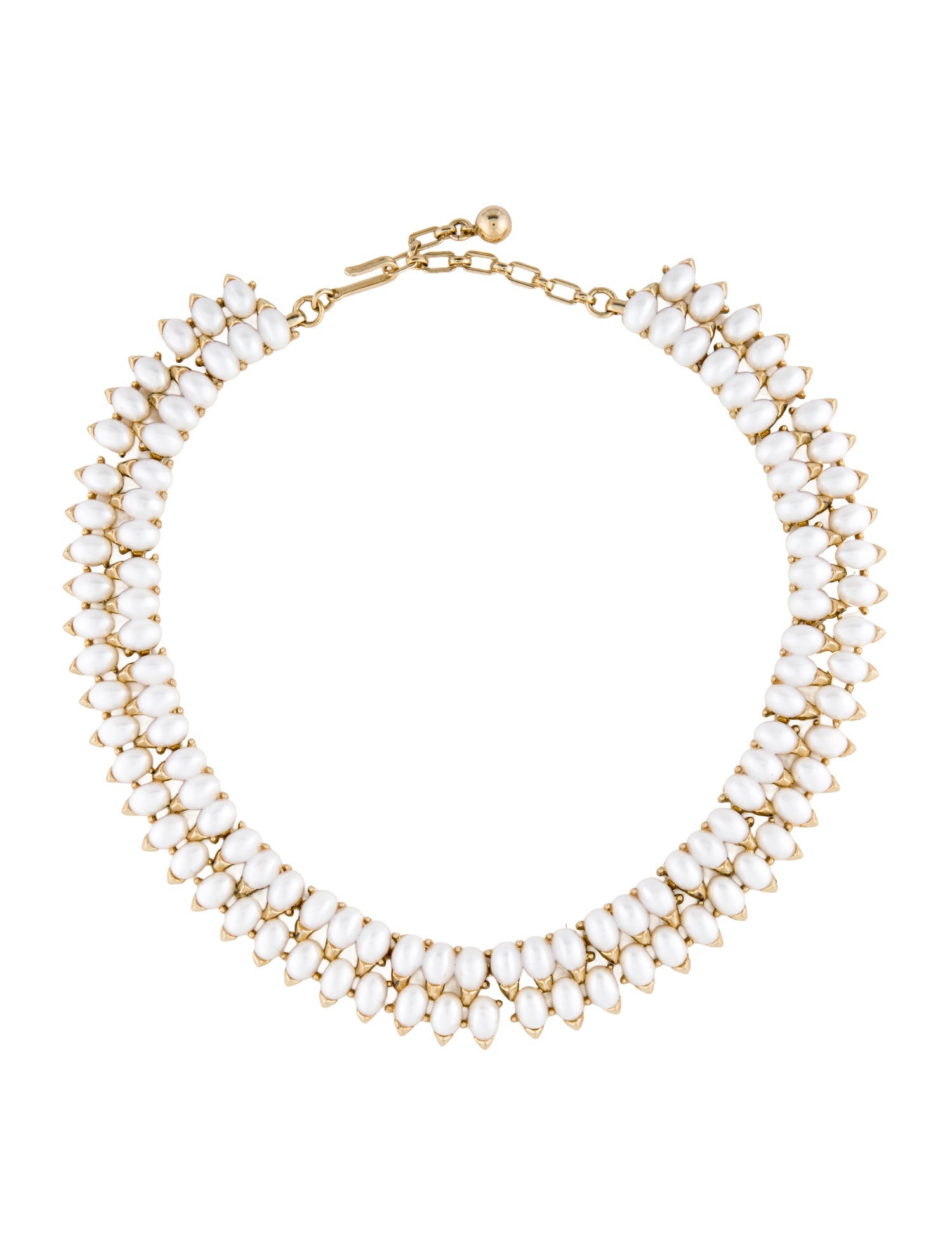 Trifari Faux Pearl Choker Necklace