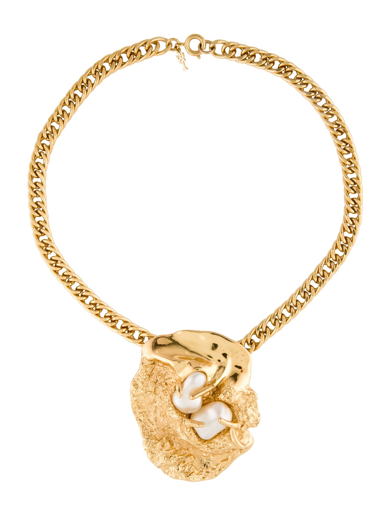 Trifari Faux Pearl Pendant Necklace