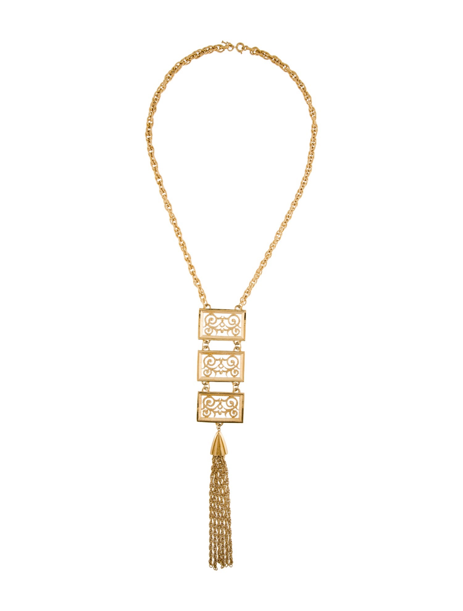 Trifari Vintage Tassel Lavalier Necklace