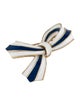 Trifari Enamel Two Tone Bow Pin Brooch