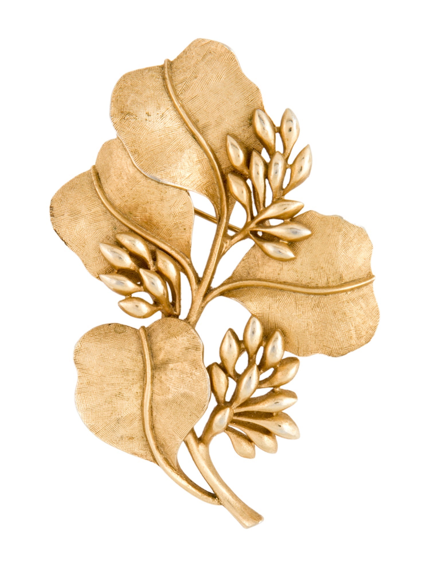 Trifari Vintage Leaf Pin Brooch