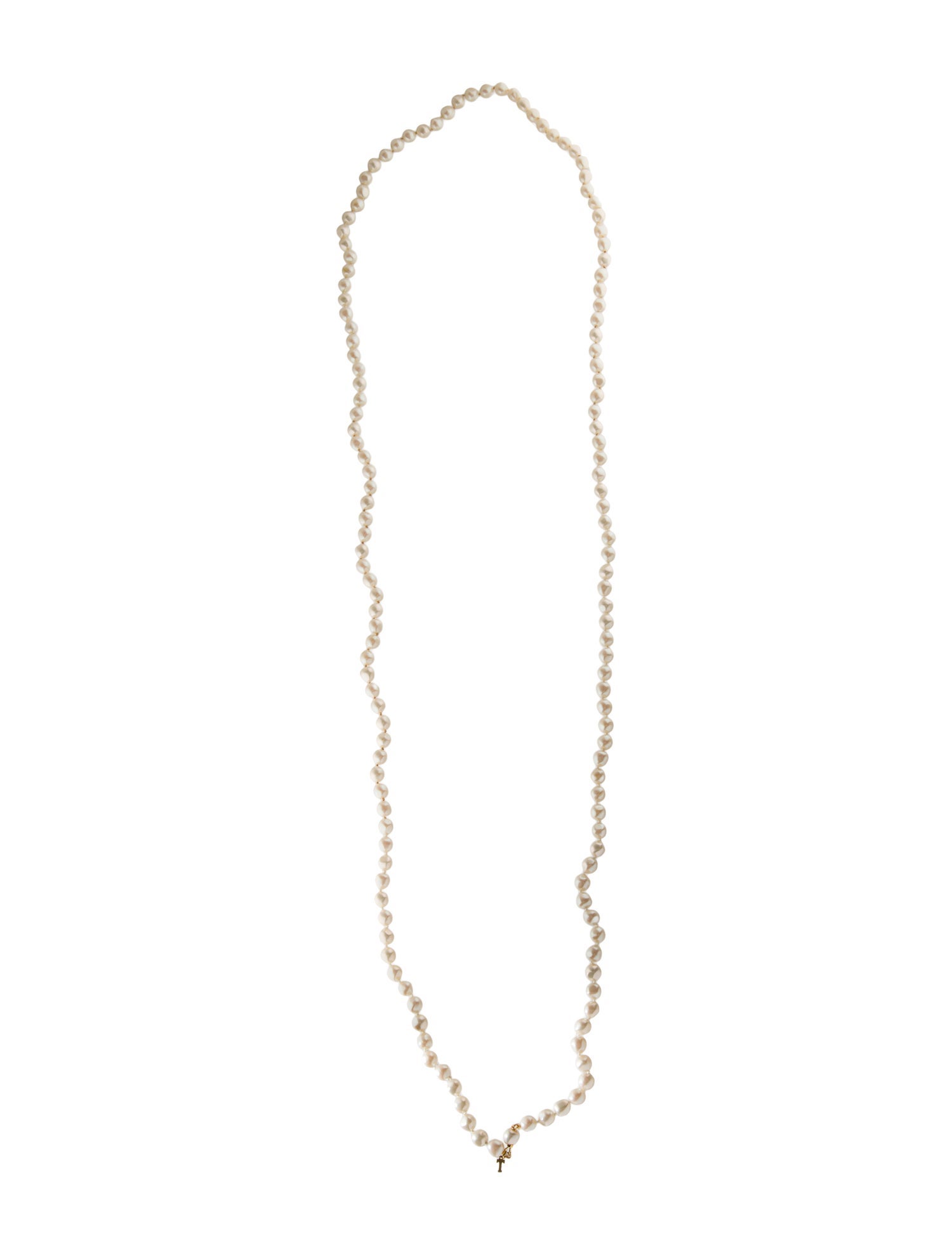 Trifari Faux Pearl Bead Strand Necklace