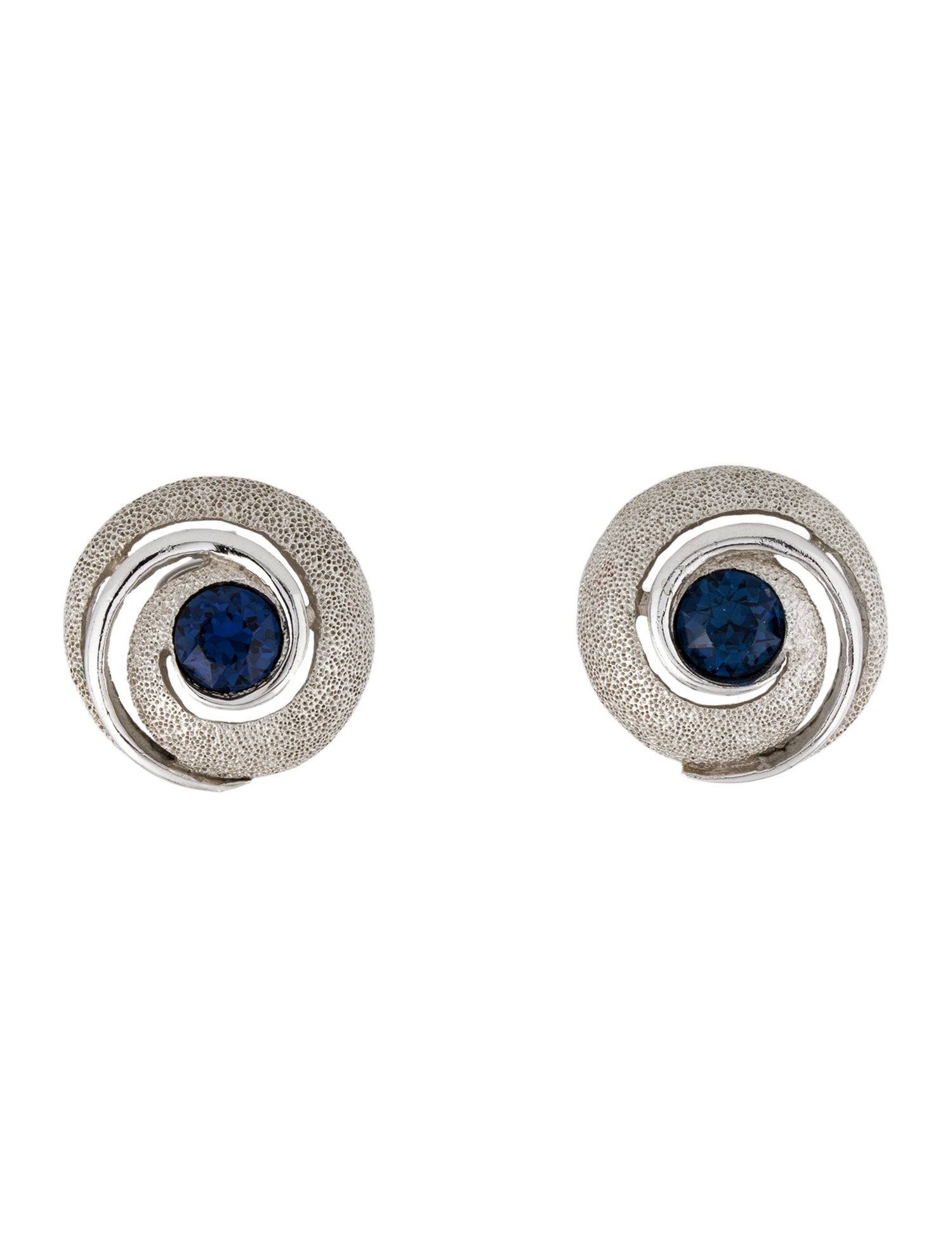 Trifari Crystal Textured Clip-On Earrings