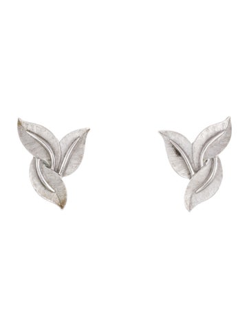 Trifari Clip-On Leaf Earrings