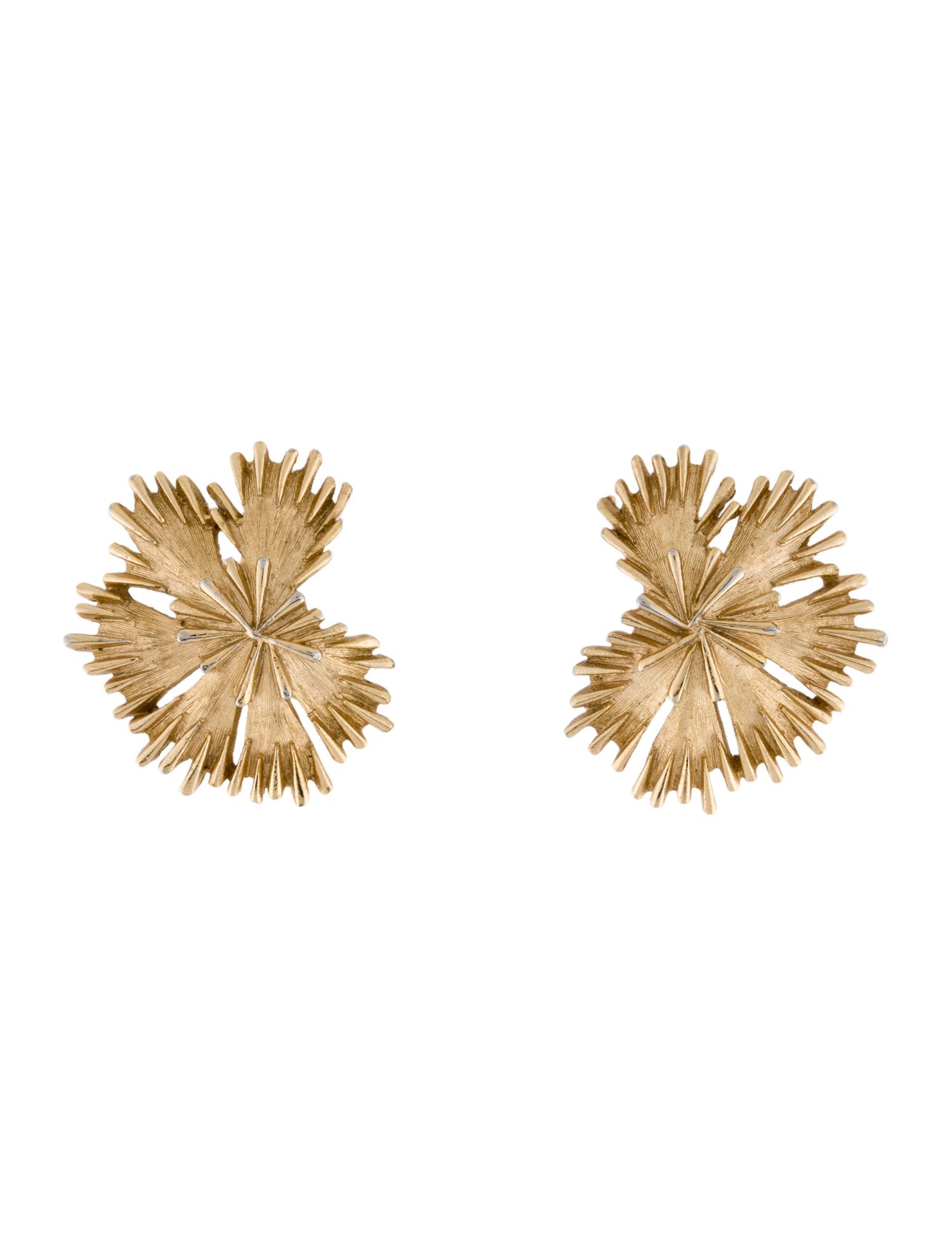 Trifari Sunburst Clip On Earrings