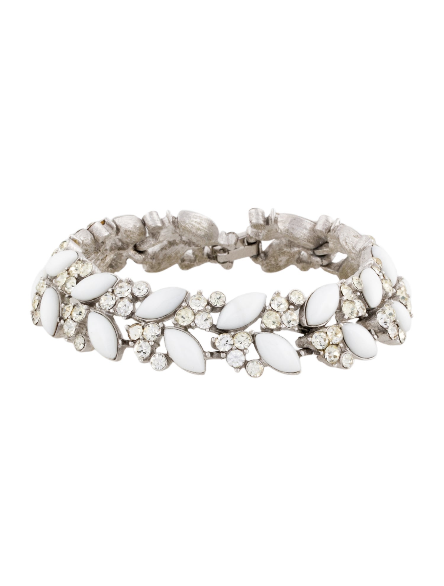 Trifari Crystal & Enamel Link Bracelet