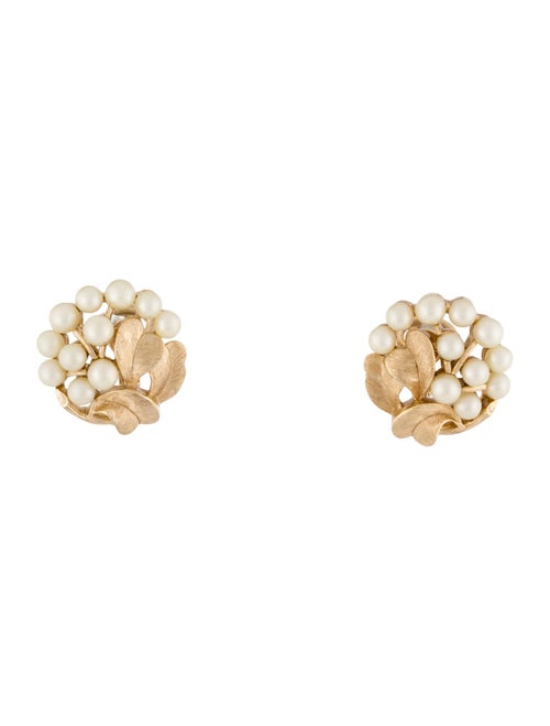 Trifari Faux Pearl Clip-On Earrings