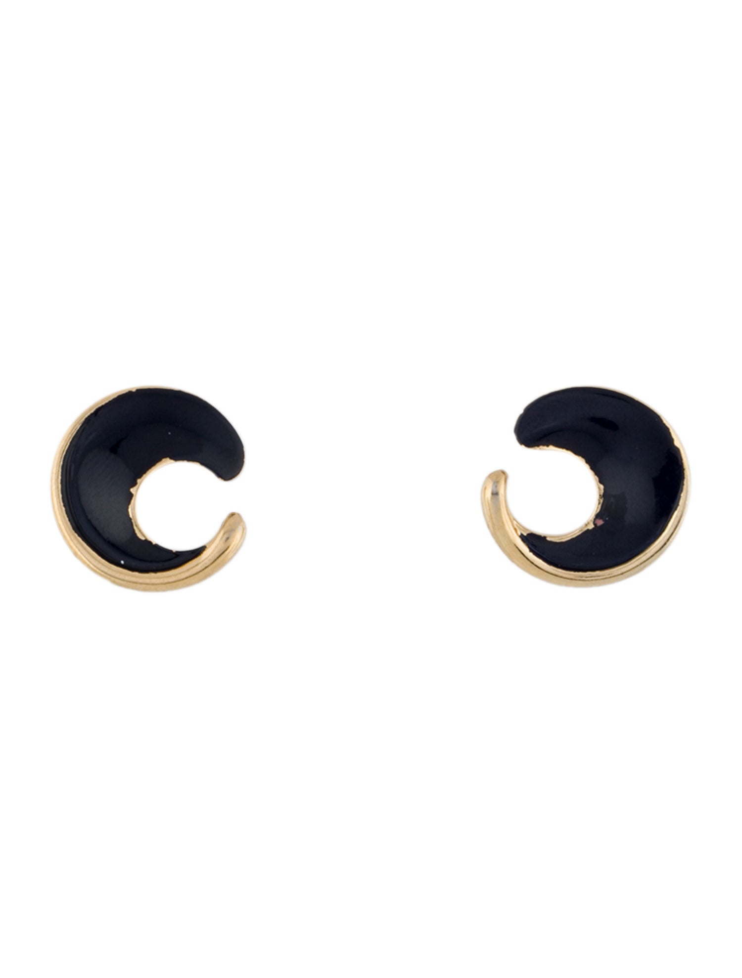 Trifari Enamel Swirl Stud Earrings