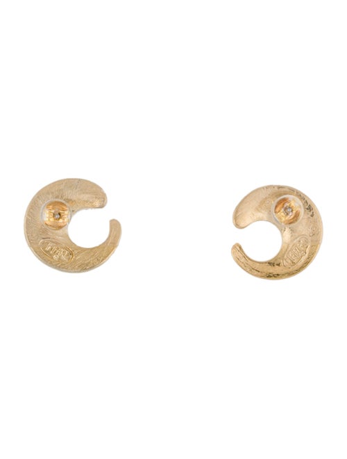 Trifari Enamel Swirl Stud Earrings