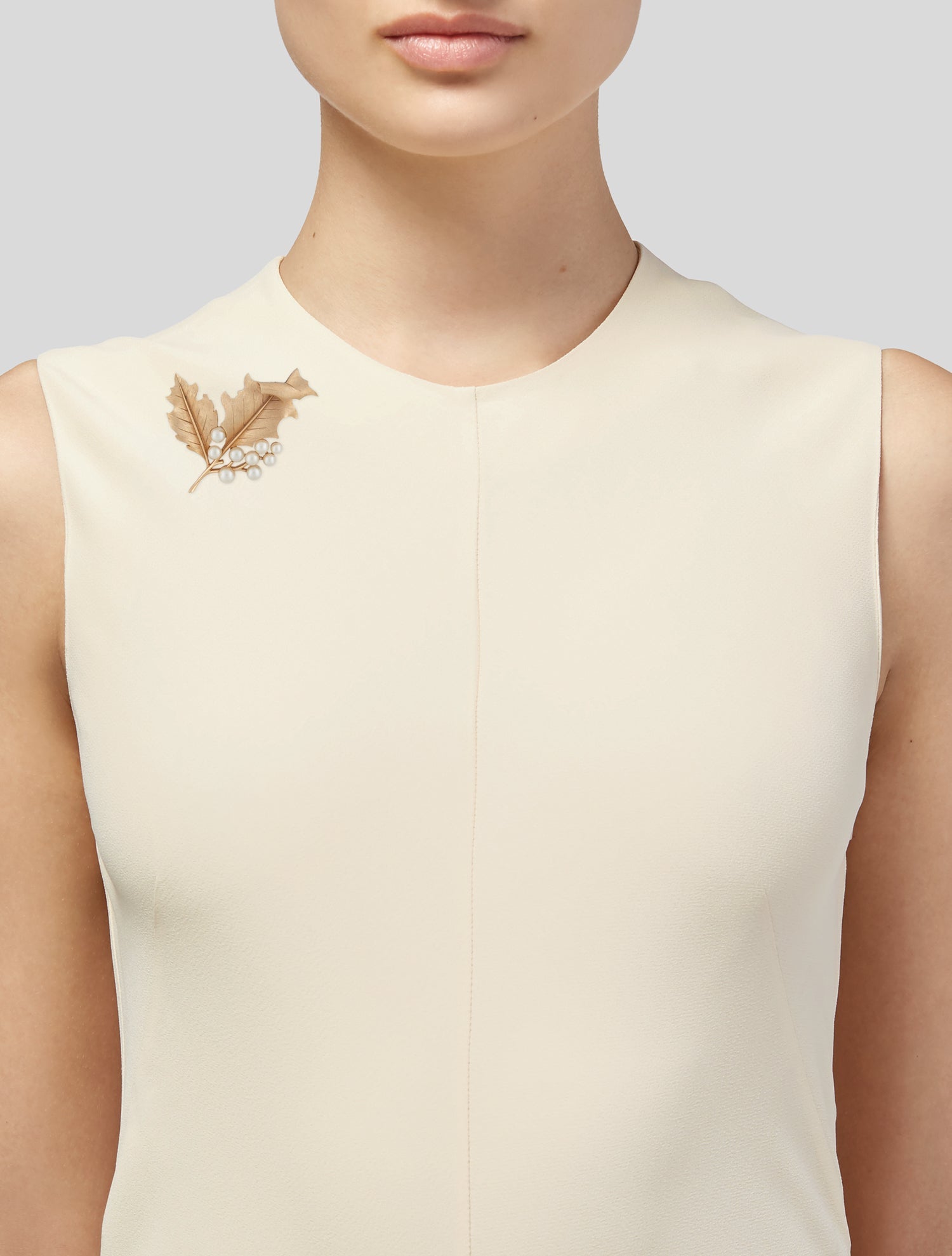 Trifari Vintage Faux Pearl Leaf Pin Brooch