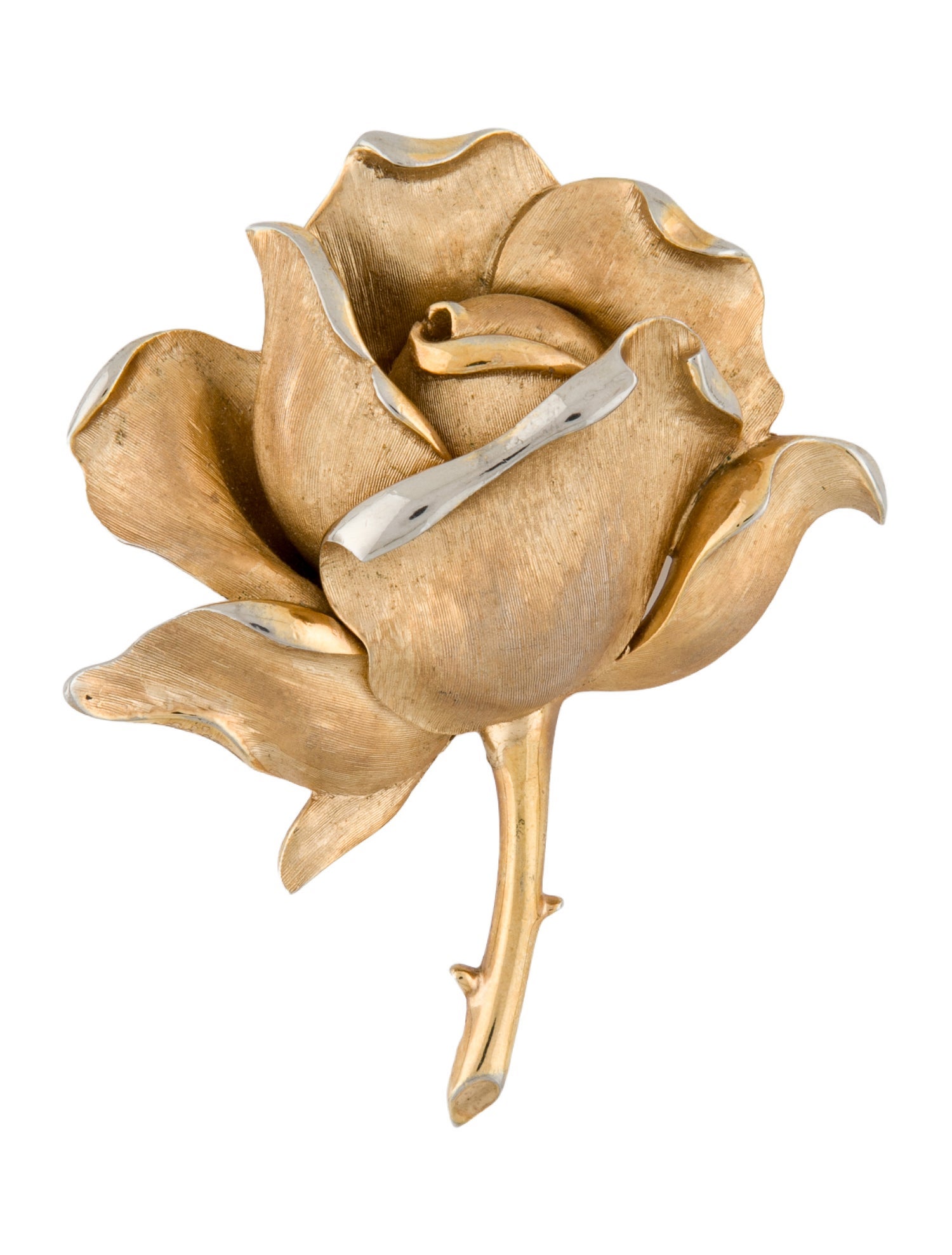 Trifari Textured Rose Brooch