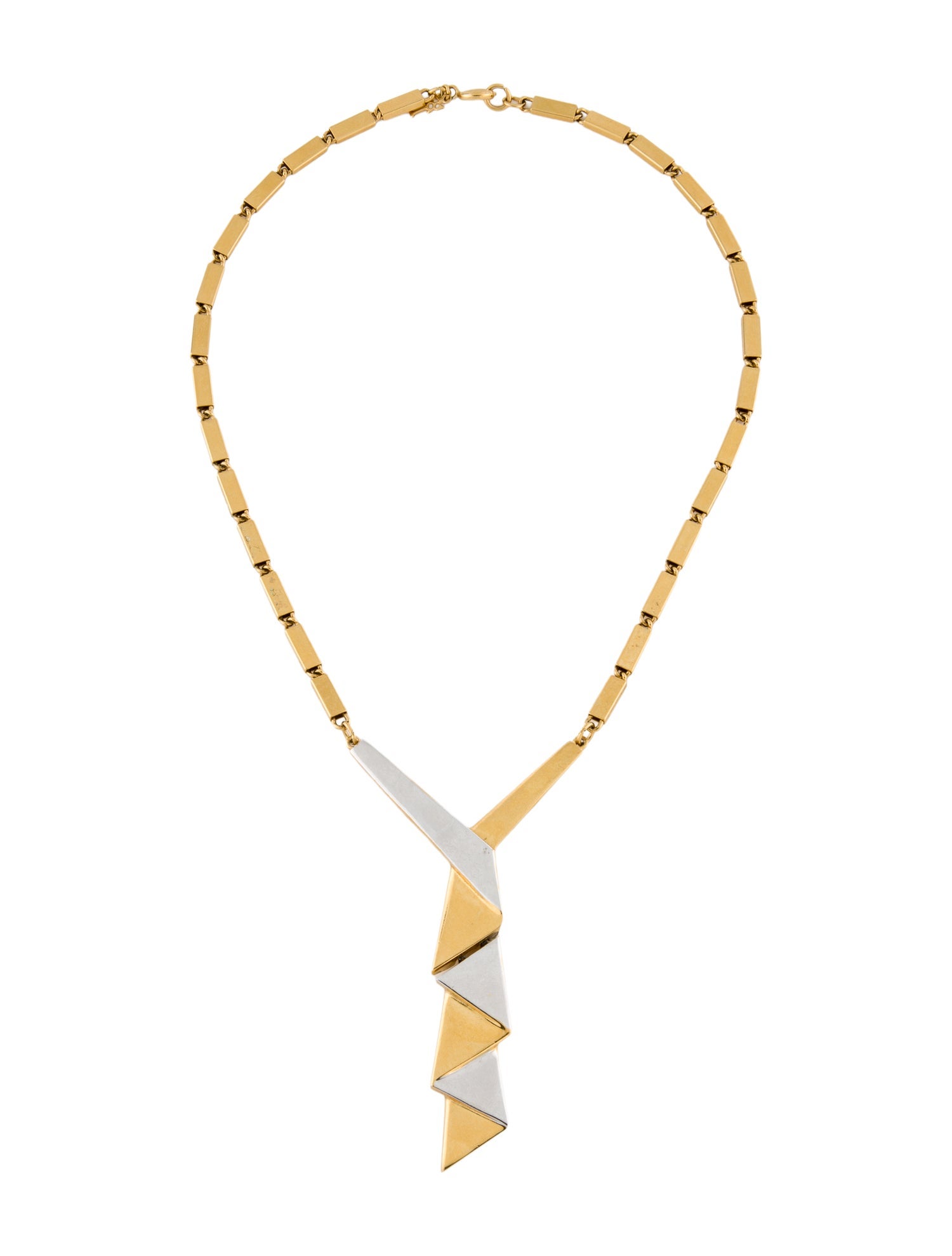 Trifari Two-Tone Lavalier Necklace