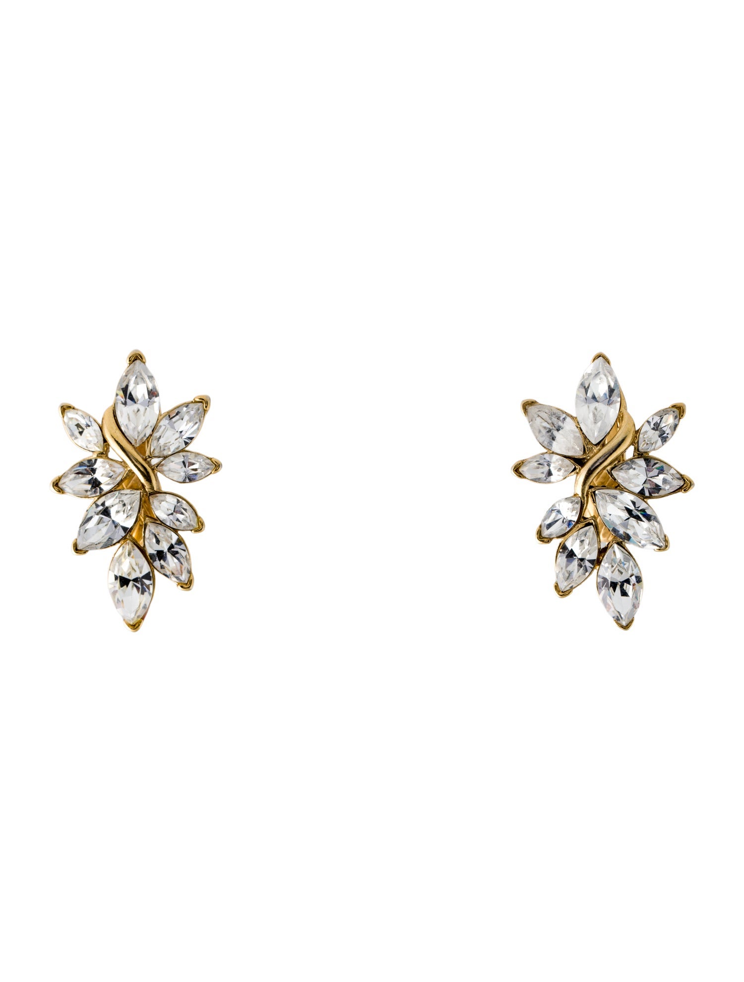 Trifari Vintage Crystal Clip-On Drop Earrings