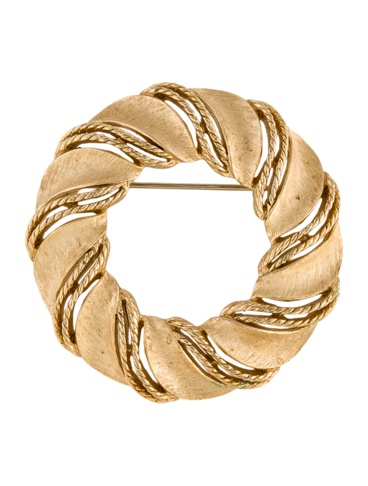 Trifari Wreath Circle Pin Brooch